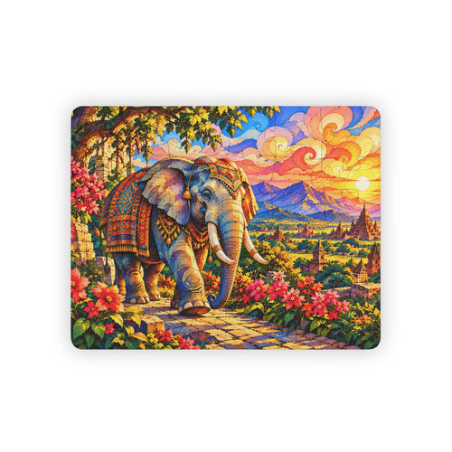 Majestic Elephant Sunset finished 30 piece puzzle