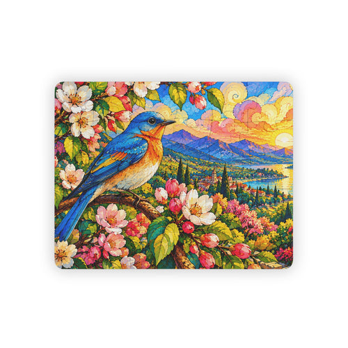 Bluebird Spring Blossoms finished 30 piece puzzle