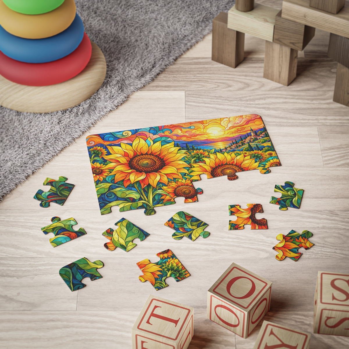Back of the puzzle showing the chipboard and rounded corners